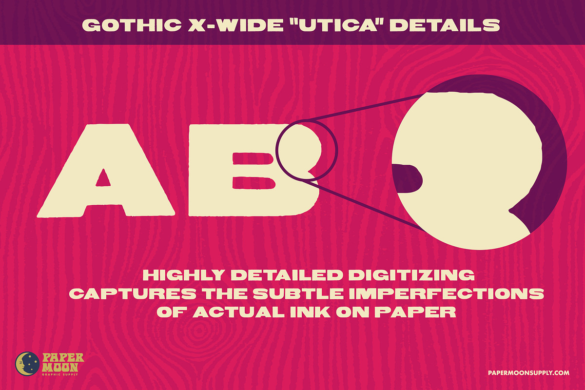 Utica Letterpress Font, a Font by Paper Moon Graphic Supply (Photo 4 of 10)