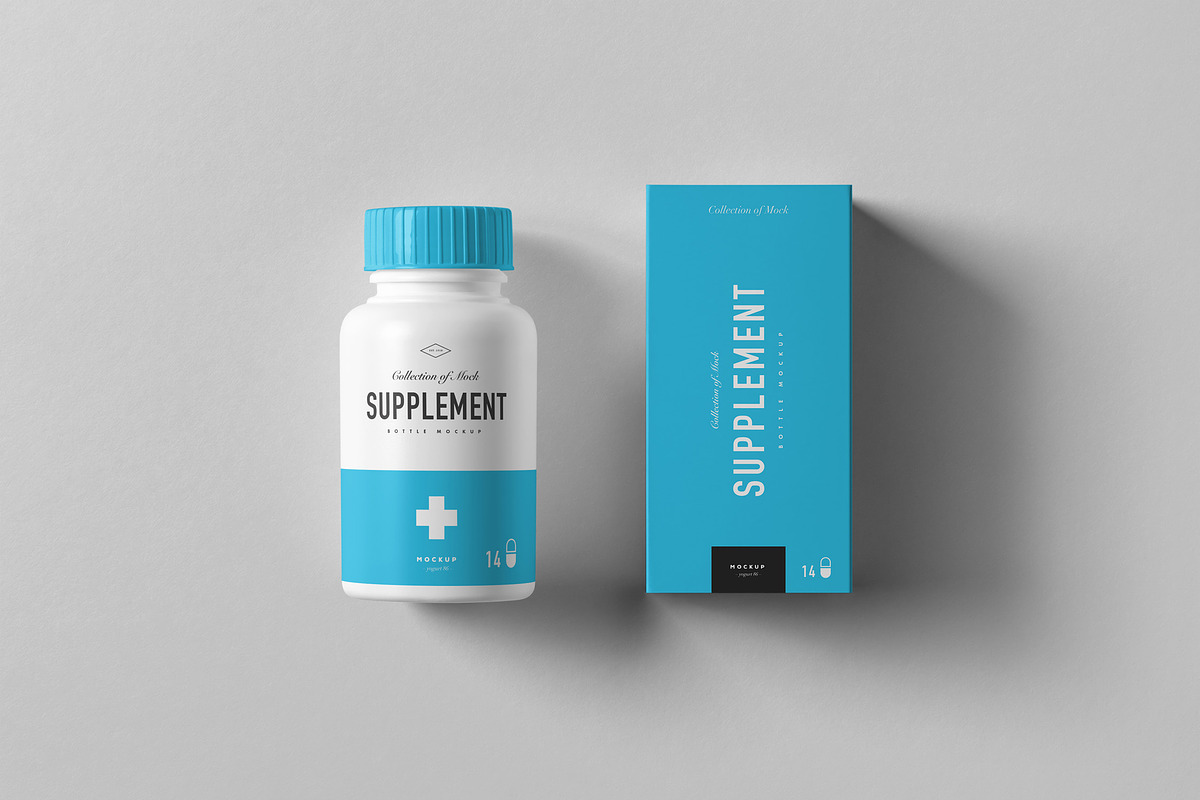 Supplement Jar & Box Mock-up 9, a Cups & Container Mockup by Yogurt86 (Photo 6 of 12)