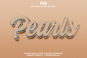 Pearls 3d Editable Text Effect Style