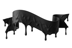 black banner, transparent background