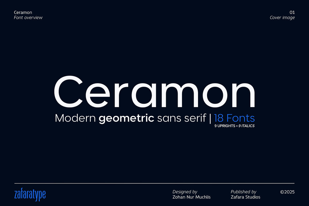 Ceramon, a Sans Serif Font by Zafara Studios (Photo 1 of 10)