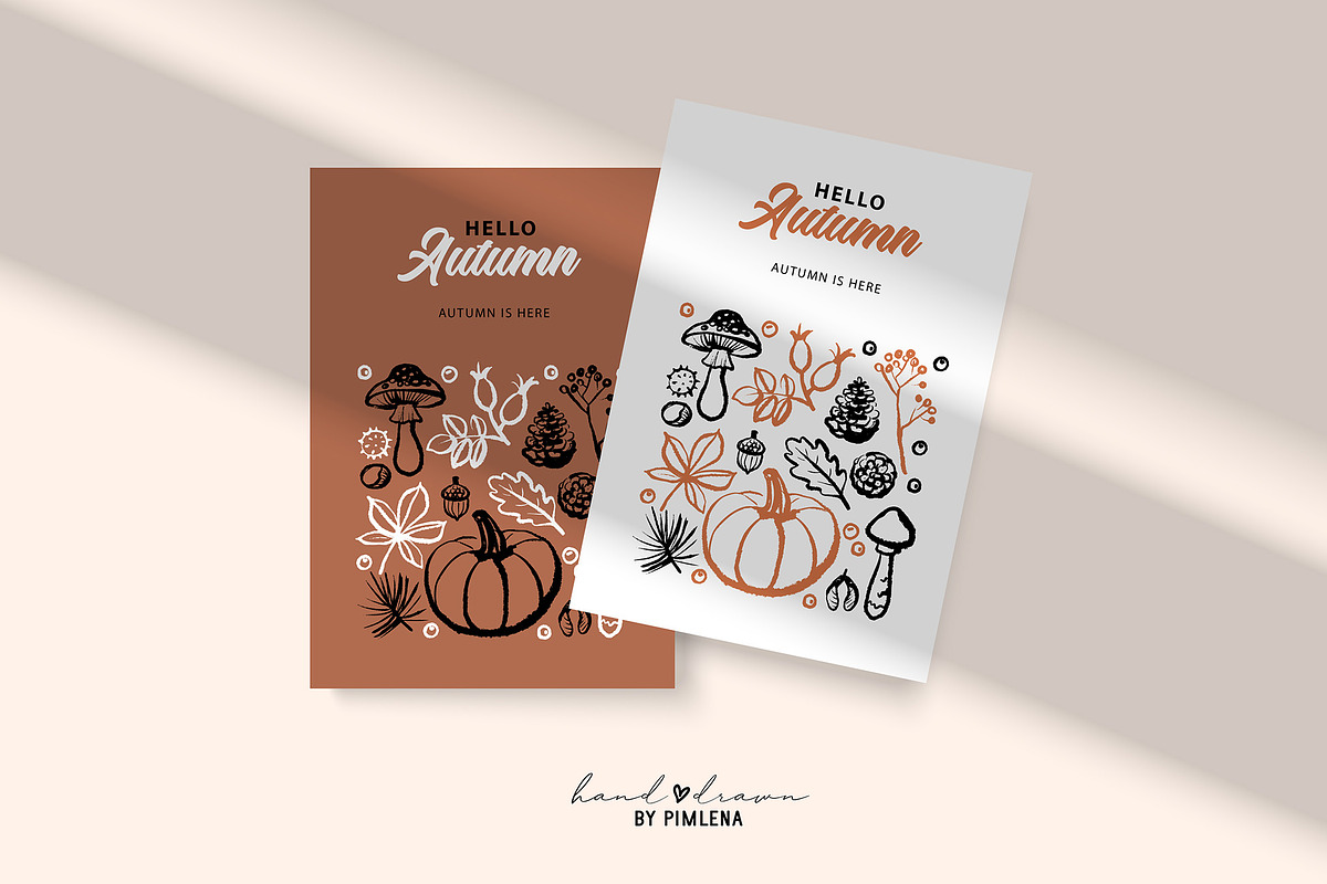 Hello Autumn Hand Drawn Collection, an Illustration by Elena Pimonova (Photo 4 of 6)