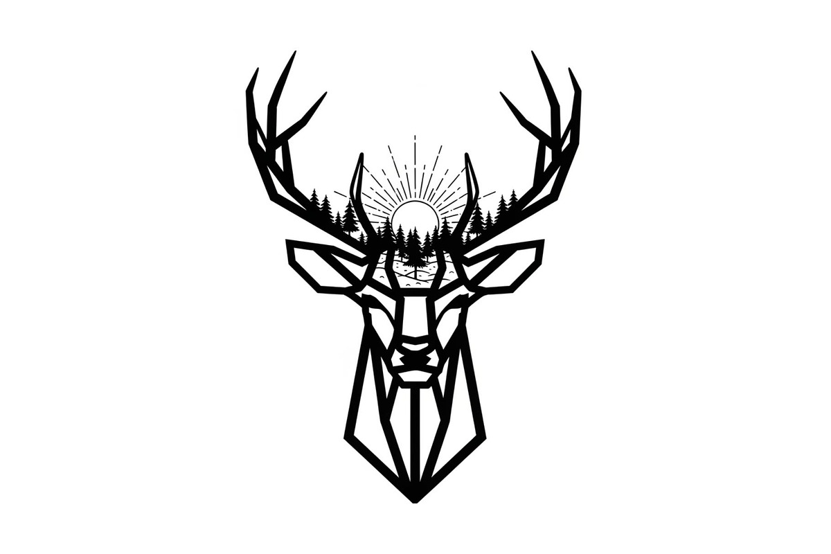 Artistic Geometric Deer Head Bundle, an Illustration by yasushie (Photo 28 of 31)