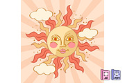 Retro Hand Drawn Sun, a Seasonal Illustration by MISS CHATZ (Thumbnail 2 of 3)