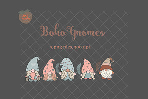 Boho Gnomes Png Clipart.