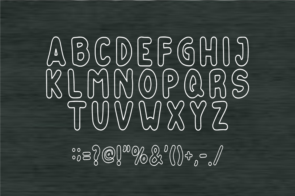 Snow Cartoon - Playful Outline Font, a Handwritten Font by KiddoGlyphs Studio (Photo 5 of 5)