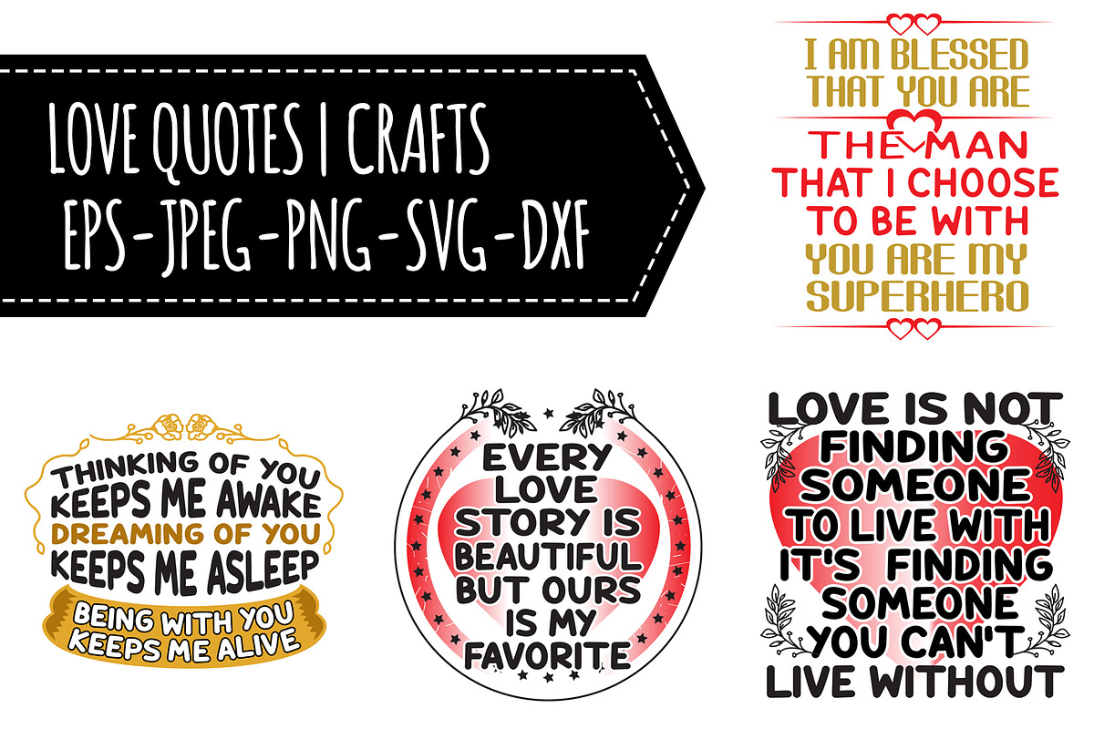 Love Quotes SVG Vol2, a Decorative Illustration by Tosca Digital (Photo 1 of 2)