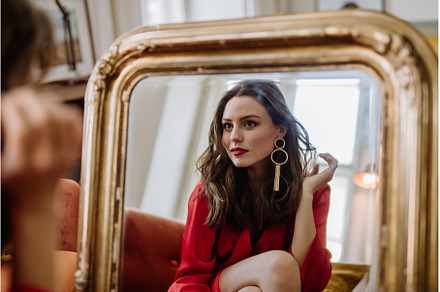 Young woman in elegant dress, a Beauty & Fashion Photo by HalfPoint