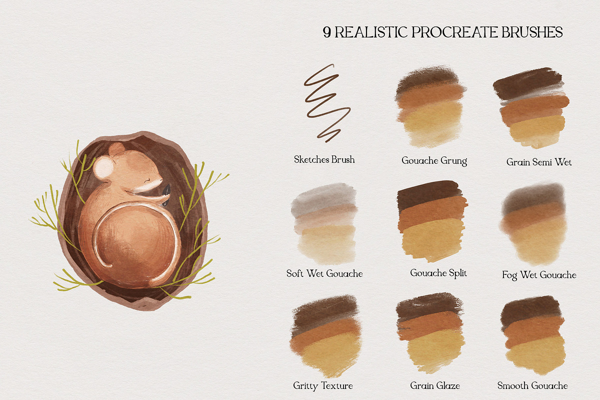 Procreate Gouache Brush set, a Brush Add-On by Jenteva Art (Photo 3 of 12)