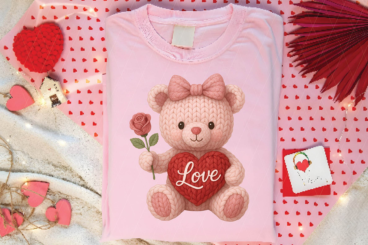 Crochet Yarn Valentine Teddy Bear Pn, an Illustration by DreamPrint404 (Photo 4 of 8)