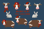 Christmas Bull Watercolor, a Pattern Graphic by watercolor kamill (Thumbnail 8 of 9)