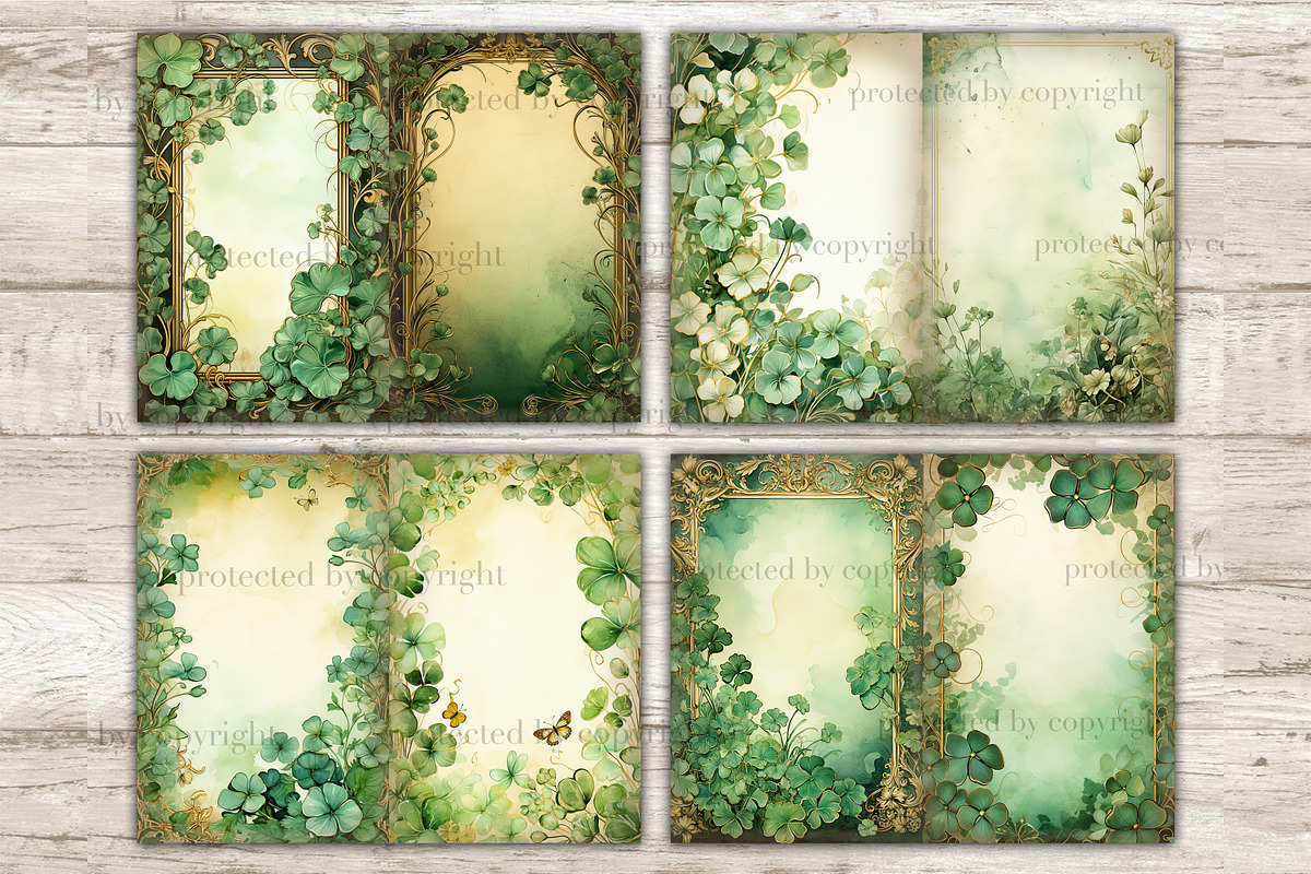 St. Patrick's Day Junk Journal Paper, a Decorative Illustration by GlamArtZhanna (Photo 3 of 10)