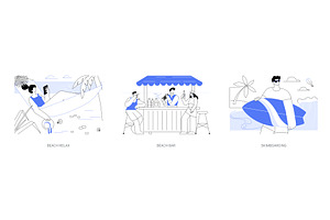 Beach activities isolated cartoon, a Person Illustration by Visual Generation