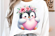 Penguin Valentine's Day Clipart, an Illustration by SinaCreation (Thumbnail 7 of 11)