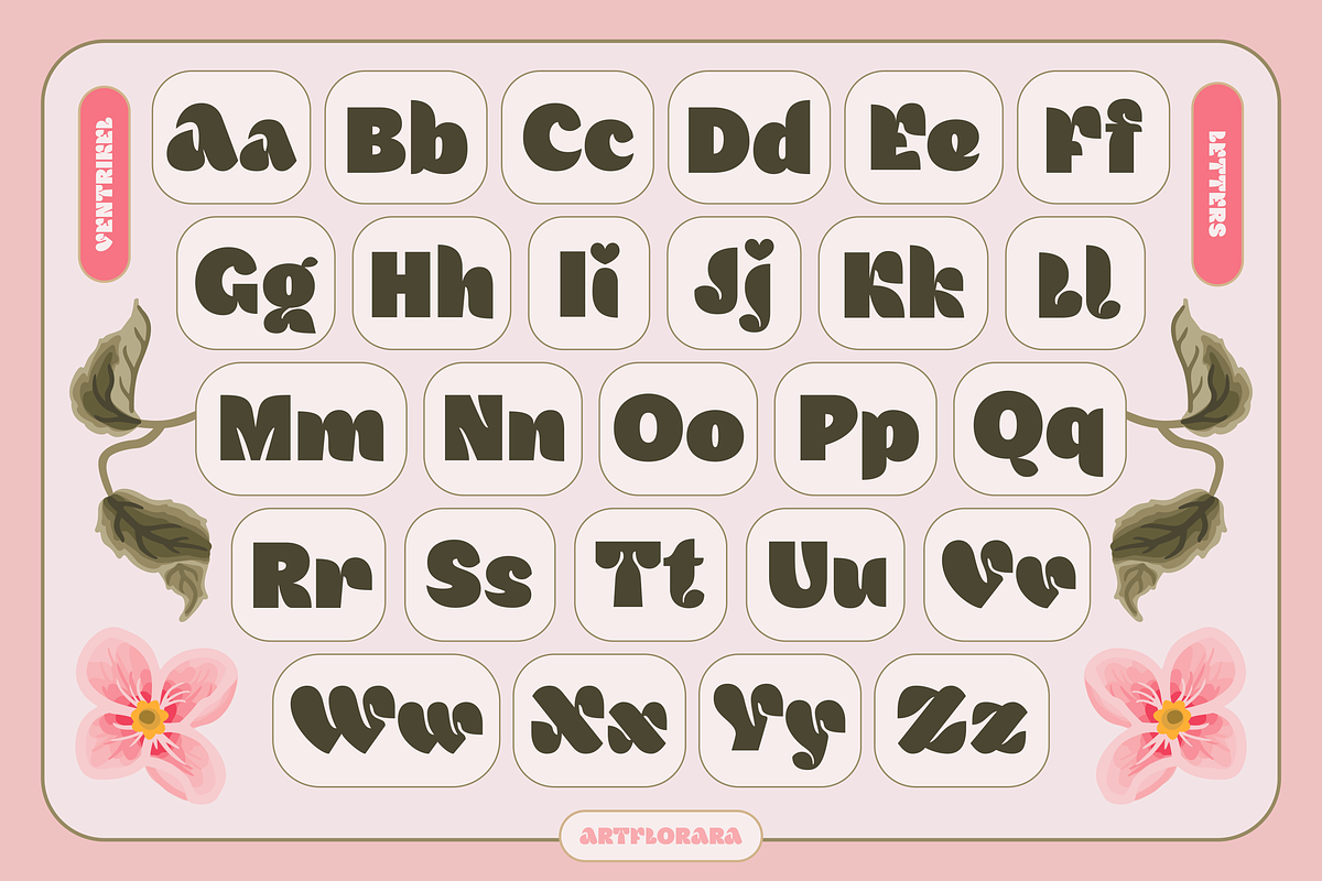 VENTRIKEL - ExtraBold Display Font, a Sans Serif Font by Artflorara (Photo 11 of 19)
