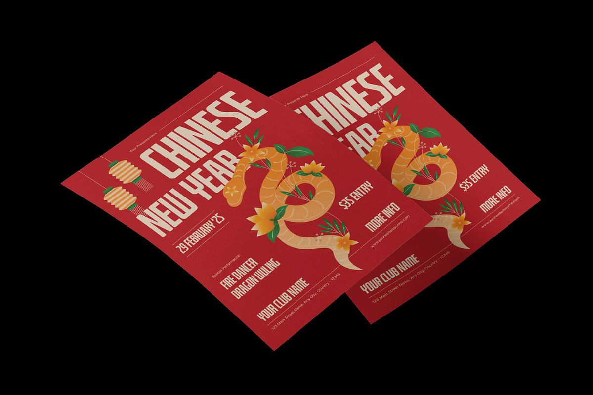 Red Chinese New Year Flyer, a Flyer Template by Neermana (Photo 3 of 4)