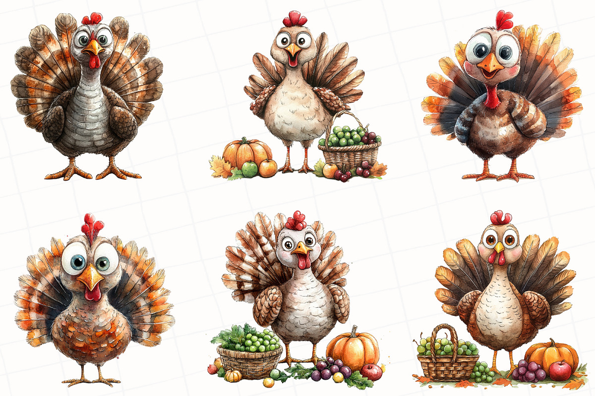 Thanksgiving Turkey Clipart, an Illustration by OK Design (Photo 4 of 5)