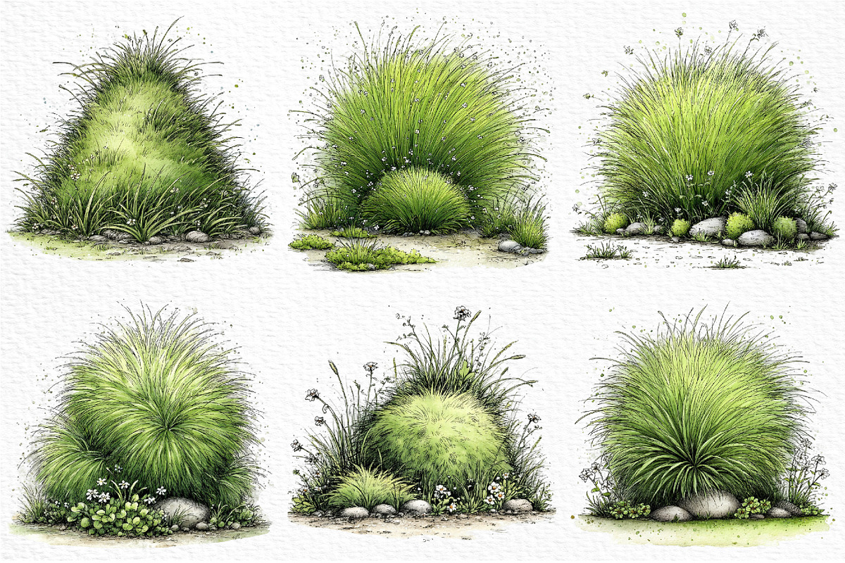 Watercolor Spring Green Grass Clipar, an Illustration by Craft Nest (Photo 5 of 6)