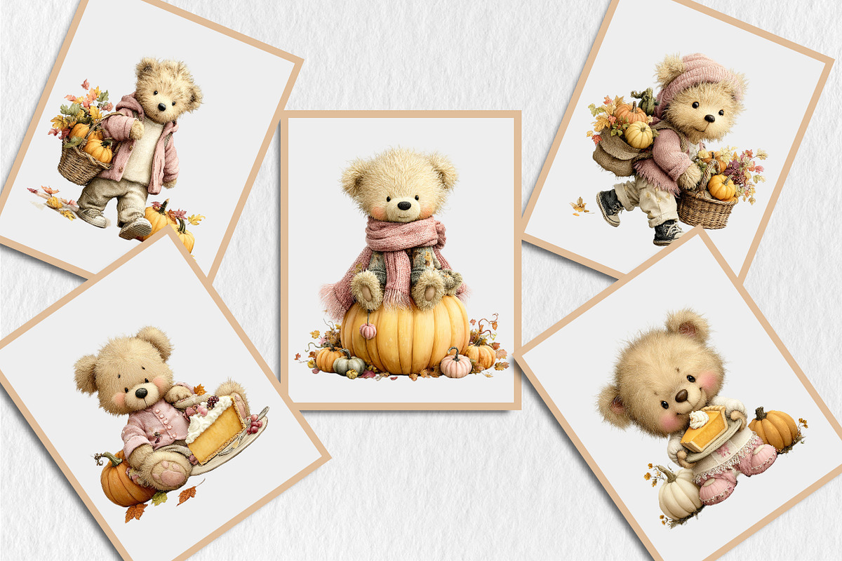 Whimsical Fall Autumn Teddy Bear Png, a Seasonal Illustration by Rose Art (Photo 5 of 6)