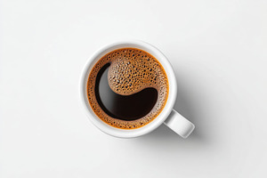 Cup of coffee on white background, a Food & Drink Photo by AlyaAnd