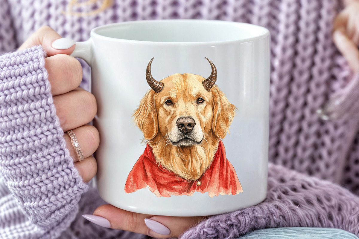 Golden Retriever Halloween Bundle, an Illustration by Pixels.Craft (Photo 7 of 7)