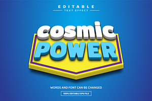 Cosmic Power 3D Editable Text Effect