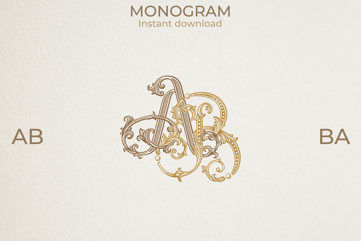 AB BA Wedding Monogram Logo, a Branding & Logo Template by LogoAV (Photo 2 of 8)