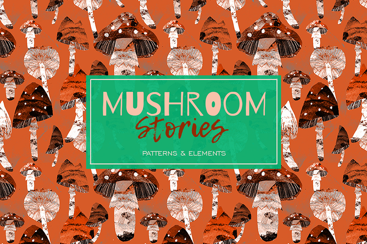 forest mushroom, a Pattern Graphic by watercolor kamill (Photo 1 of 7)