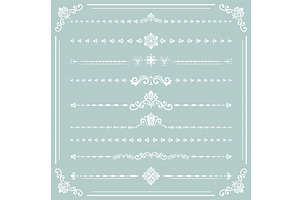 Vintage Big Set of Horizonyal Vector, a Decorative Illustration by FineArtStudio