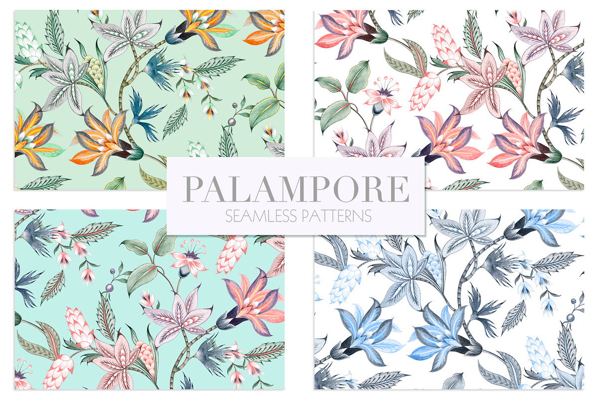 Palampore seamless watercolor print!, an Illustration by TSTUDIO (Photo 4 of 8)