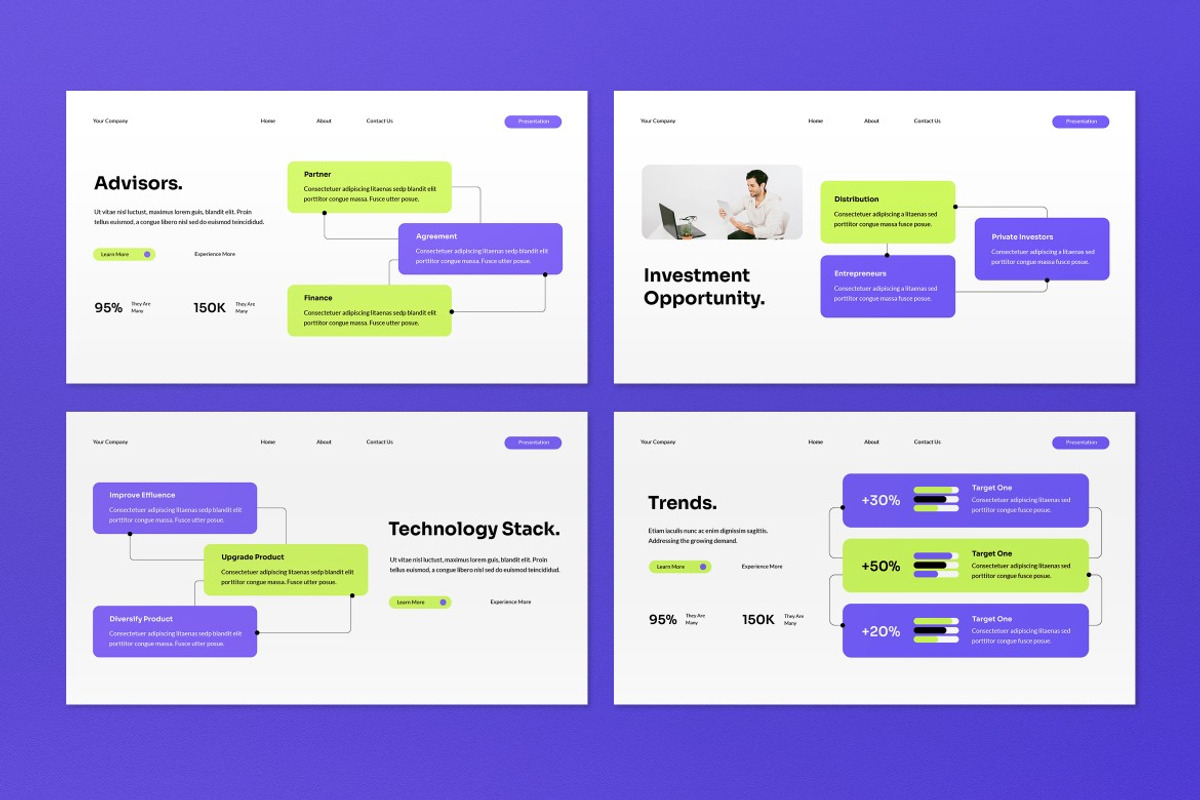 White Purple Pitch Deck Google Slide, a Presentation Template by graphicook (Photo 4 of 5)