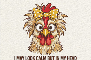 Funny Chicken Pecked You PNG, an Object Illustration by DreamCafeArt