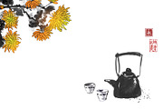 Sumi-e ink painting. Tea ceremony., a Food Illustration by Elina_Li (Thumbnail 15 of 17)