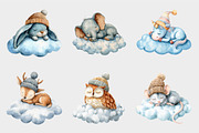 Watercolor Sleeping Animals Clipart, a Seasonal Illustration by Design Market (Thumbnail 5 of 5)