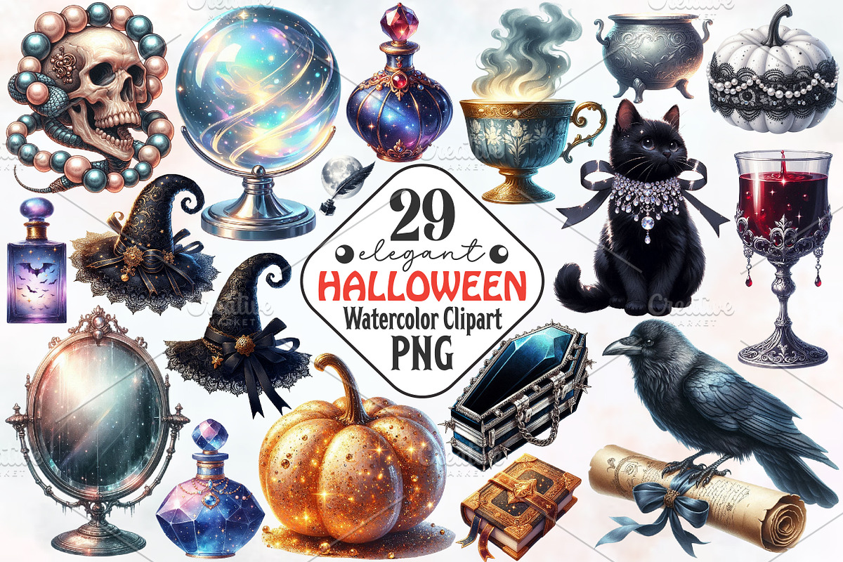 Elegant Halloween Clipart, an Illustration by RobertsArt (Photo 1 of 7)