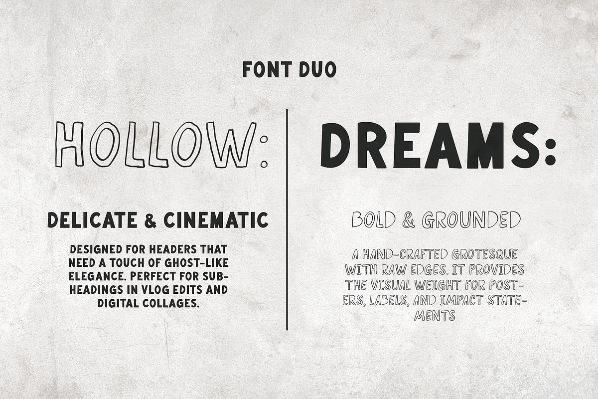 Hollow Dreams • Handwritten Font Duo, a Handwritten Font by Nonceni (Photo 17 of 20)
