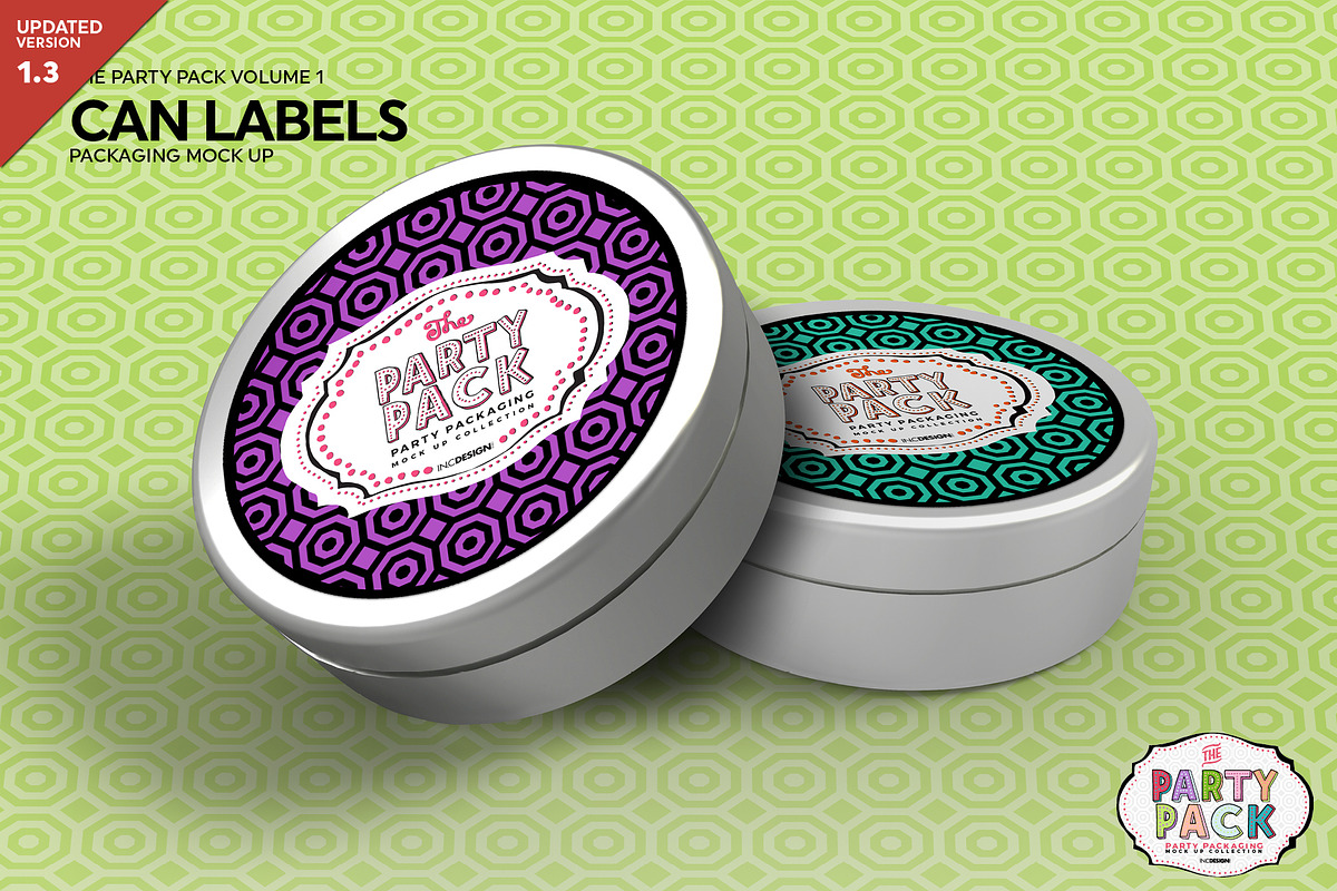 Can Label Packaging Mockup, a Cups & Container Mockup by INCDesign (Photo 1 of 6)
