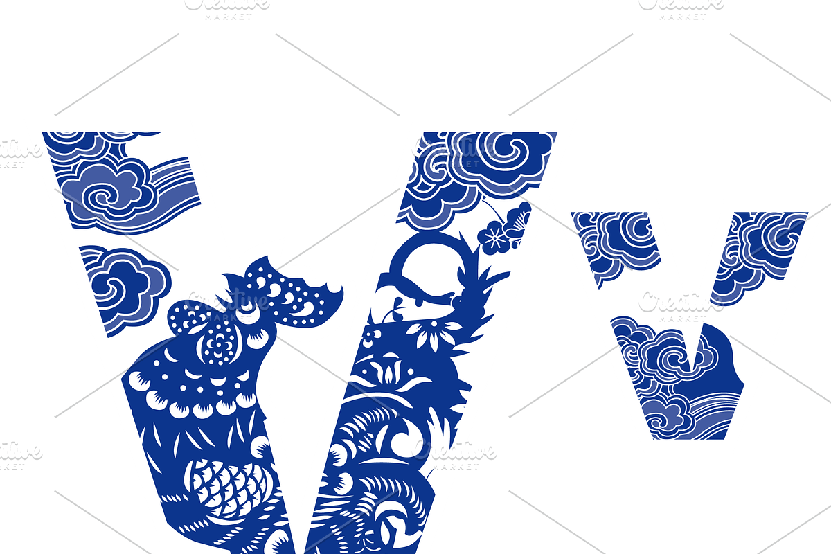 Letter A-Z Chinese style, a Symbol Font by PonDeArt (Photo 23 of 27)