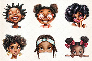 Peeking Black Girls Sublimation PNG, an Illustration by DreamCafeArt (Thumbnail 2 of 5)