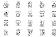 Love & Proposal Coloring Pages Pack, a Person Illustration by Annudesign (Thumbnail 2 of 6)
