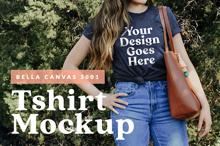 Female Dark T-shirt PSD Mockup