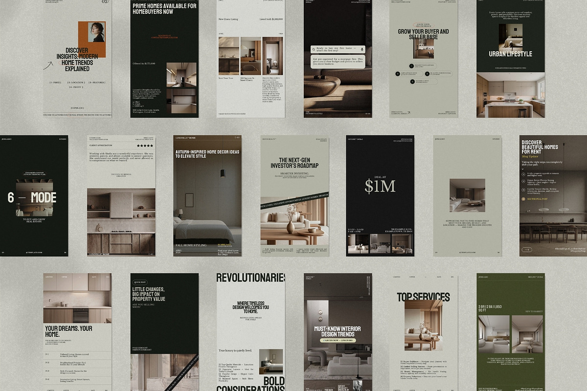 Modern Real Estate Instagram Bundle, a Social Media Template by The Aesthetic Studio (Photo 8 of 10)