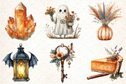 Boho Halloween Clipart, an Illustration by DreamCafeArt (Thumbnail 2 of 7)