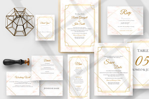 Golden Marble Wedding Suite, an Invitation Template by Design with Qurat
