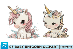 Cute Baby Unicorn Sublimation Clipar