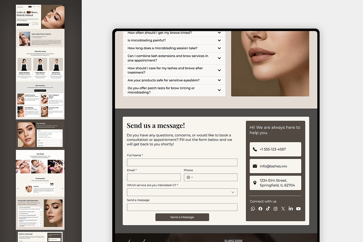 Eyelashes Salon Wix Studio Website preview 8