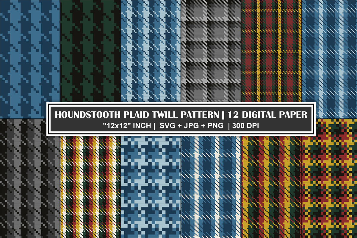 Houndstooth Seamless Pattern Bundle, a Pattern Graphic by Gfx Expert Team (Photo 1 of 3)