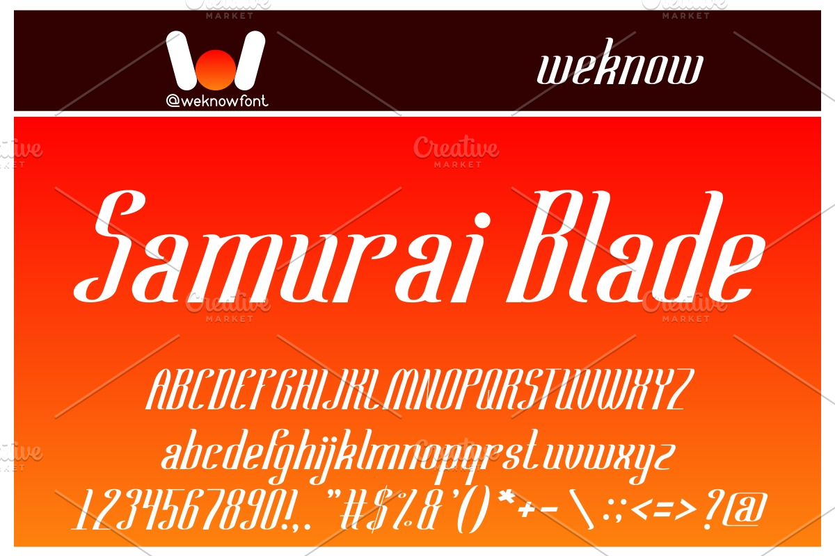 samurai blade font, a Font by weknow (Photo 1 of 5)