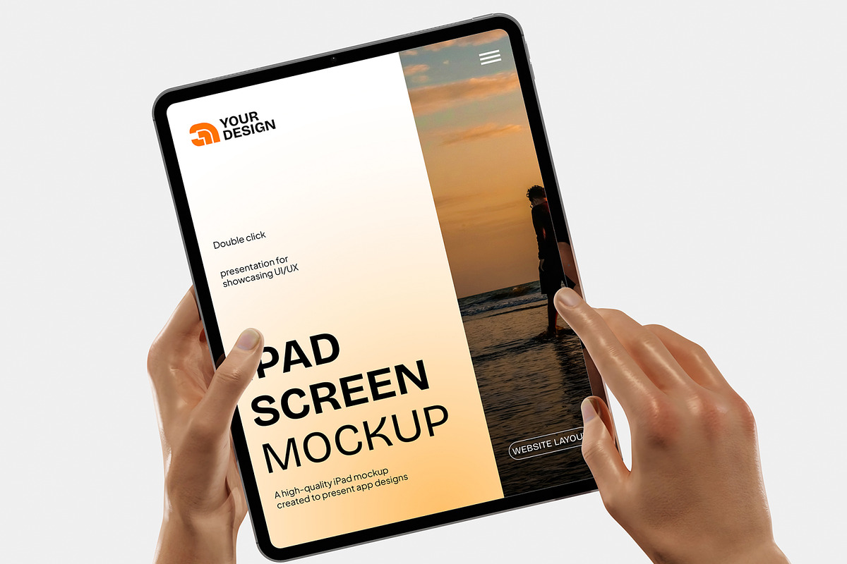 iPad Mockup Portrait Holding, an iPad Mockup by Permadi Creative (Photo 2 of 5)