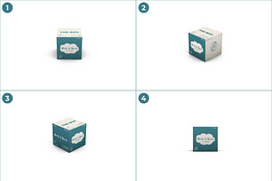 Carton Square Box Mockup